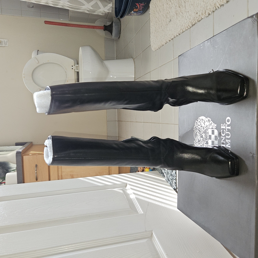 Black Knee-High Leather Boots